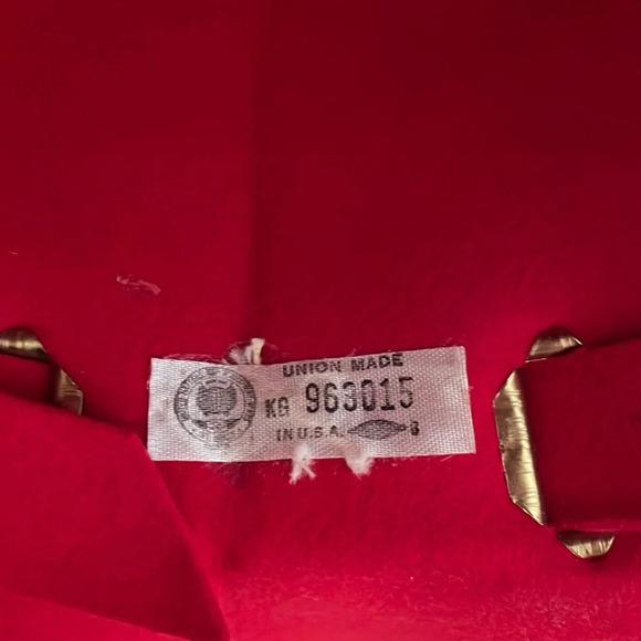 Vintage Red With Gold Accents 100% Wool Hat US Made Union Made - Picture 9 of 10
